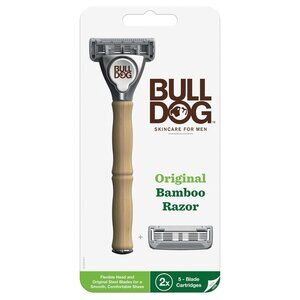 Bulldog Mens Skincare and Grooming Original Bamboo Razors for Men + 2  Refills